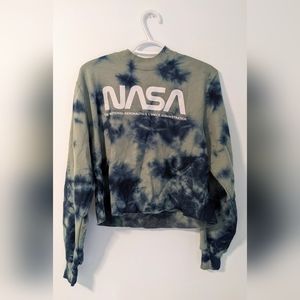 MIGHTY FINE Large Tie Dye Crewneck Sweatshirt NASA Graphic